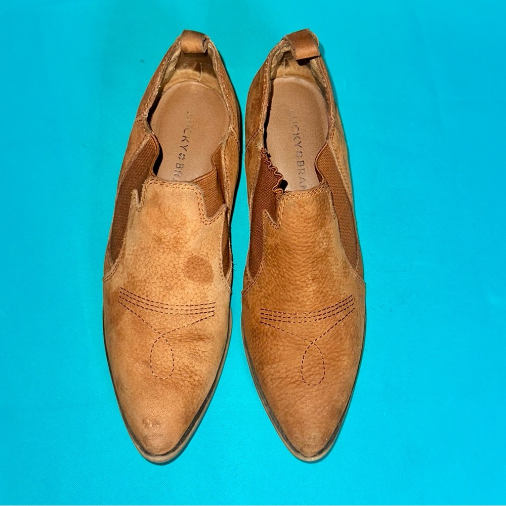 Lucky Brand Brown Leather Booties 6.5